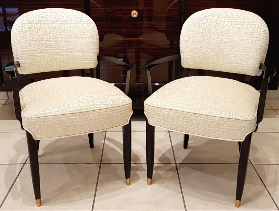 Jules Leleu Pair Of Bridges Armchairs Rosewood Circa 1945 , More Informations...