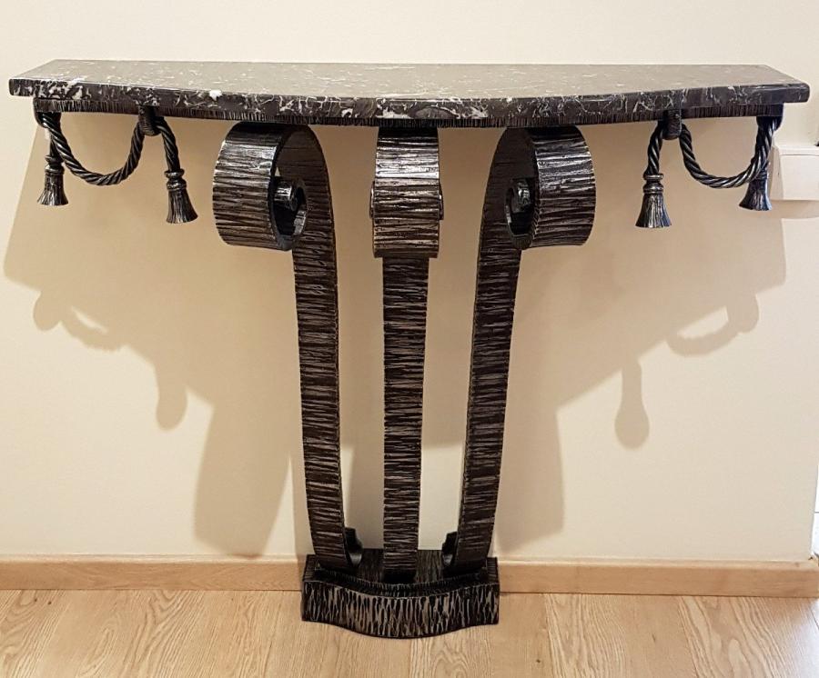 Robert Merceris Art Deco Wrought Iron Console 1930-1935 , More Informations...
