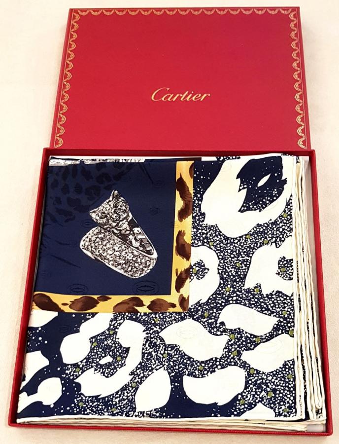 CARTIER PARIS Damask Silk Square model panther jewelry , More Informations...