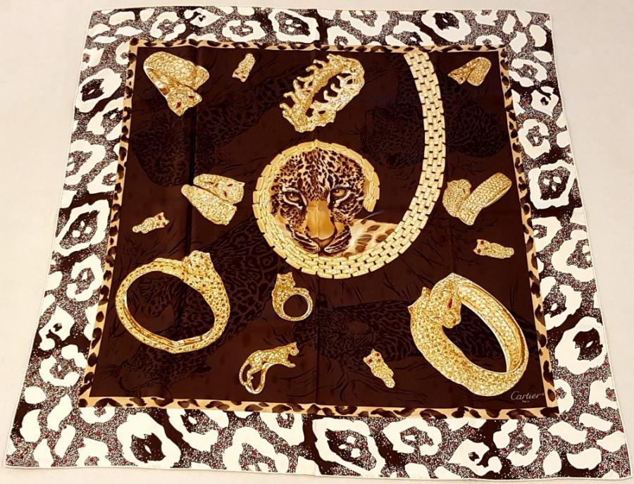 CARTIER PARIS Damask Silk Square model panther jewelry , More Informations...