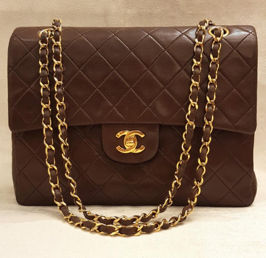 CHANEL CLASSIC BAG BROWN LEATHER, More Informations...