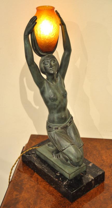 PIERRE LE FAGUAYS FAYRAL MAX LE VERRIER DAUM VERS L'OASIS SCULPTURE LAMP ART DECO, More Informations...